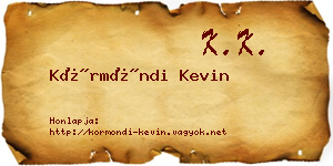 Körmöndi Kevin névjegykártya