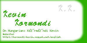 kevin kormondi business card